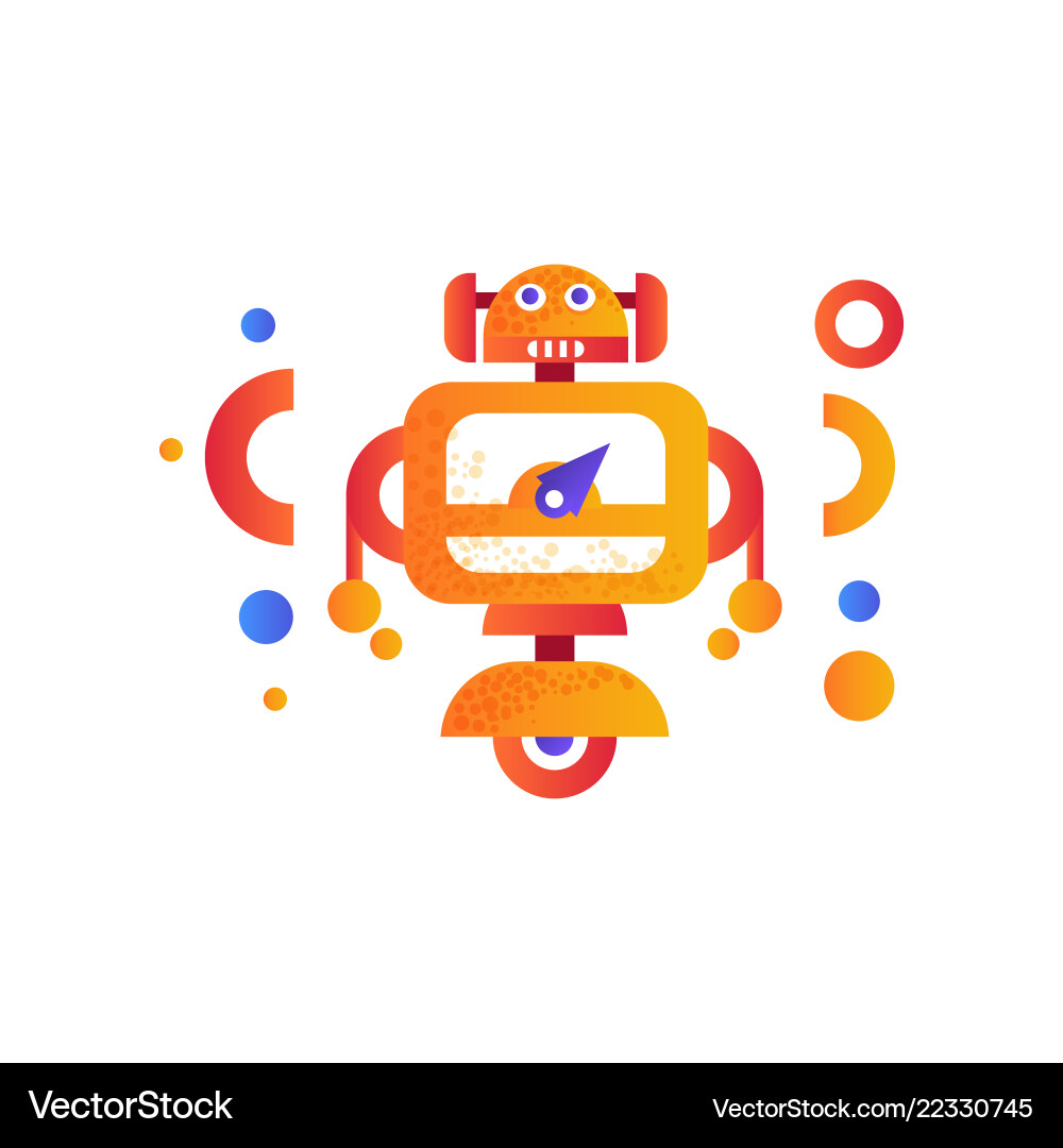 Cute robot android character artificial robotics Cute robot android character artificial robotics Vector Image