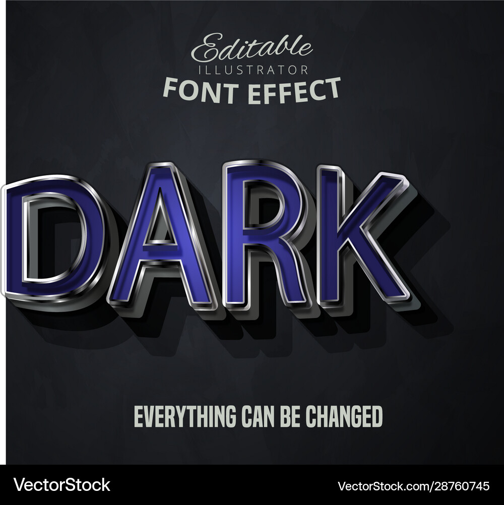 Dark text editable font effect Vector Image