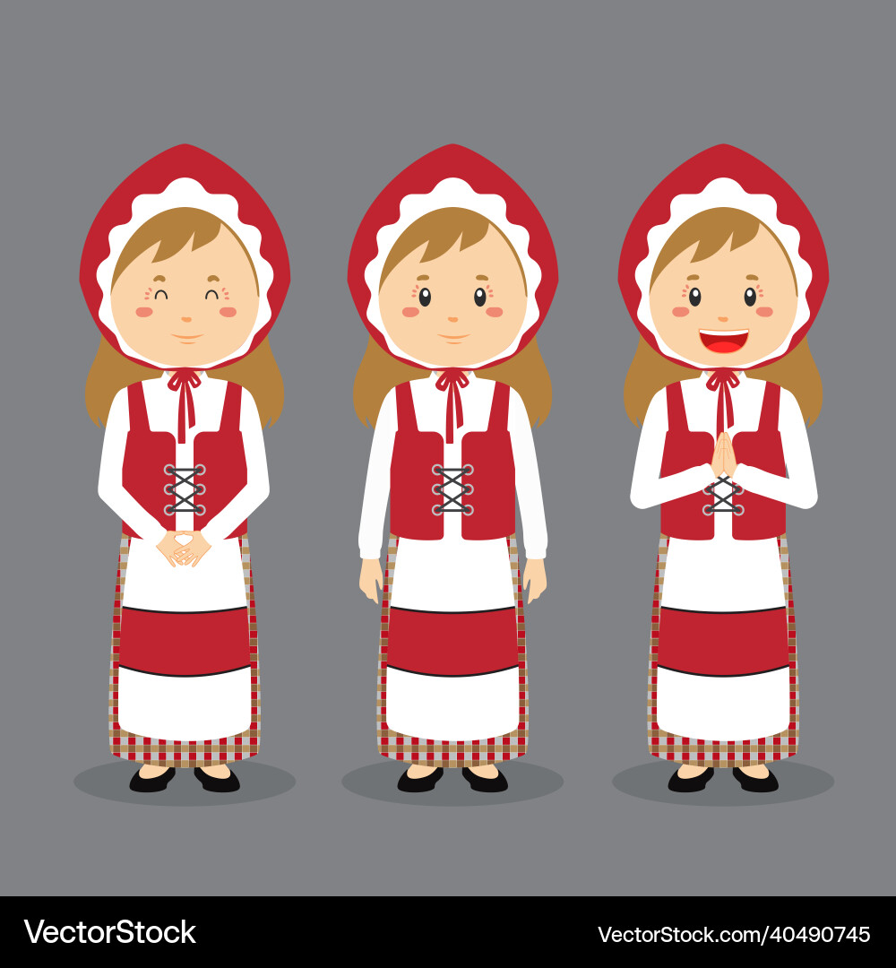 Denmark character with various expression Vector Image