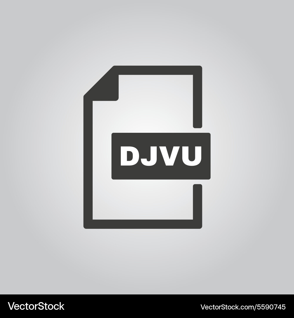 Djvu icon file format symbol flat Vector Image