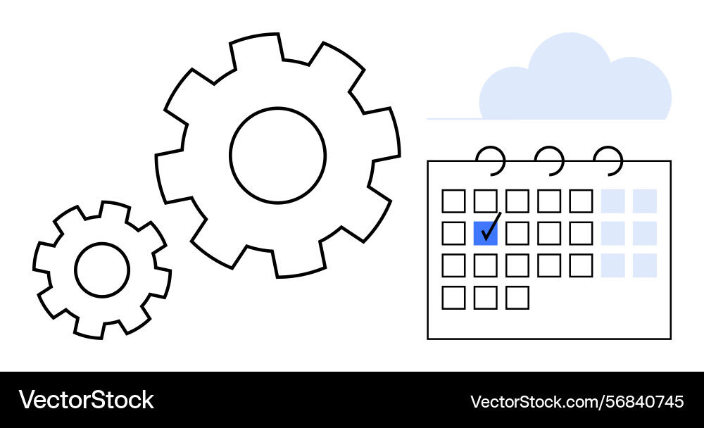 Efficient workflow management with gears Efficient workflow management with gears vector image
