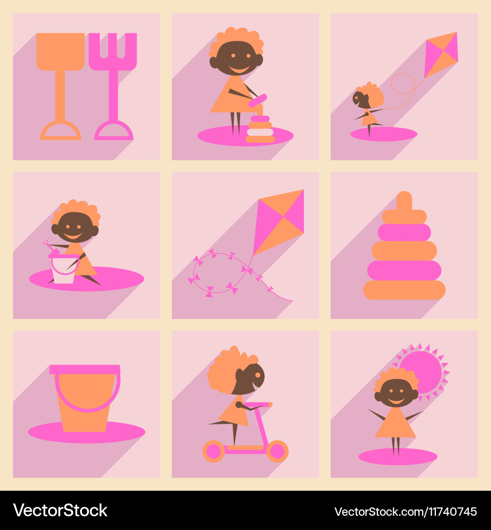 Flat with shadow concept and mobile application vector image