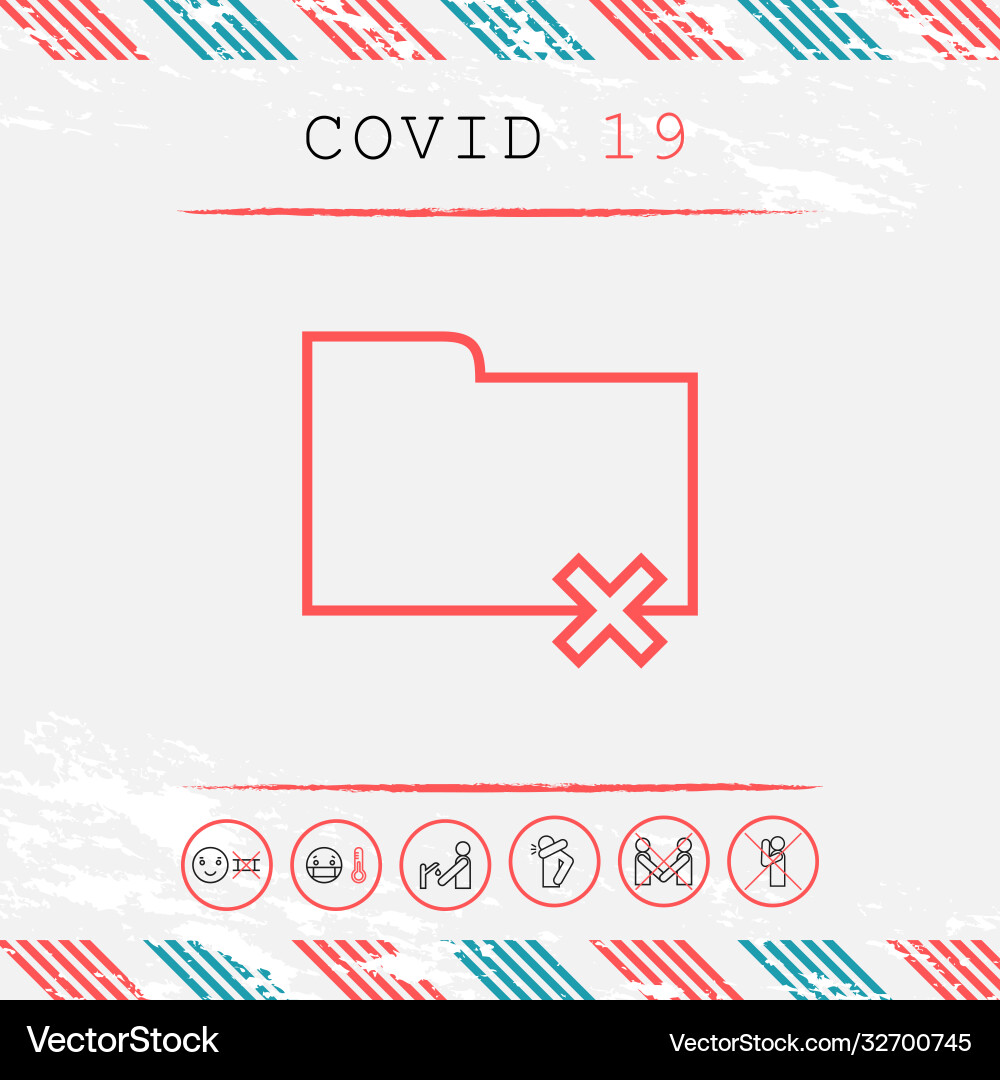 Folder delete or remove - line icon vector image