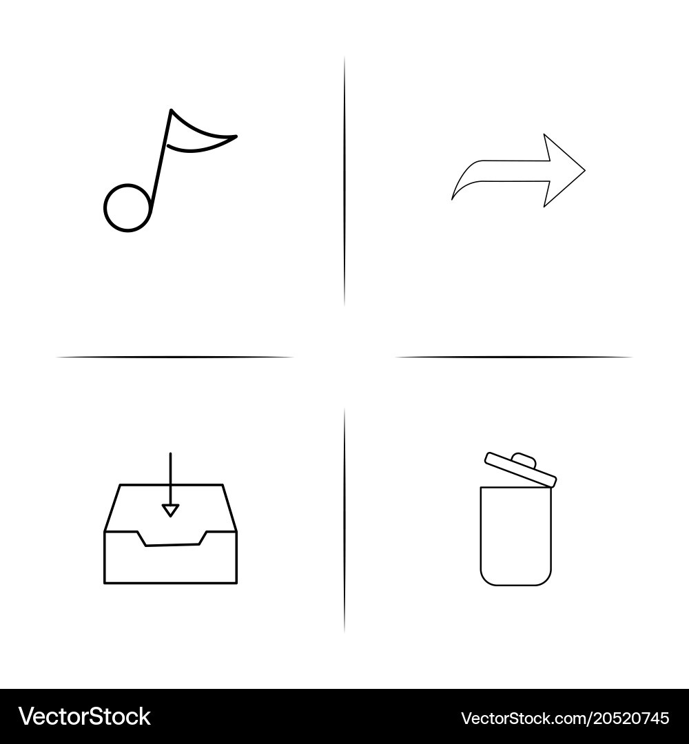 Internet of things simple linear icons set vector image