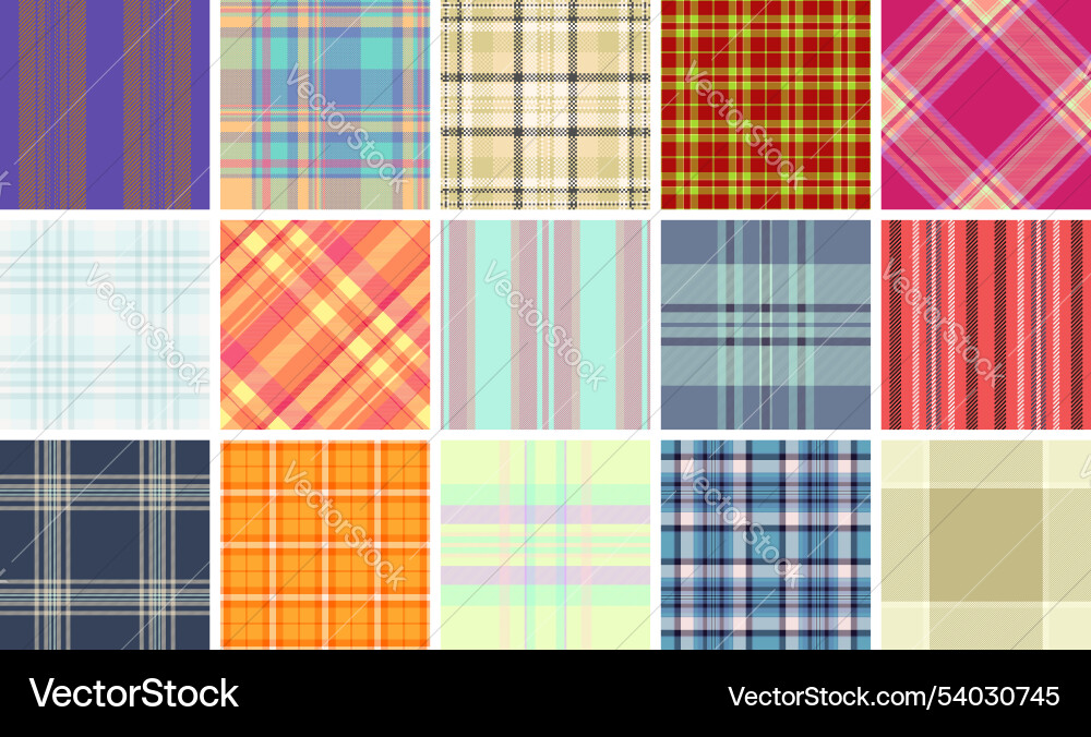 Plaid pattern set with rustic charm ideal Plaid pattern set with rustic charm ideal vector image