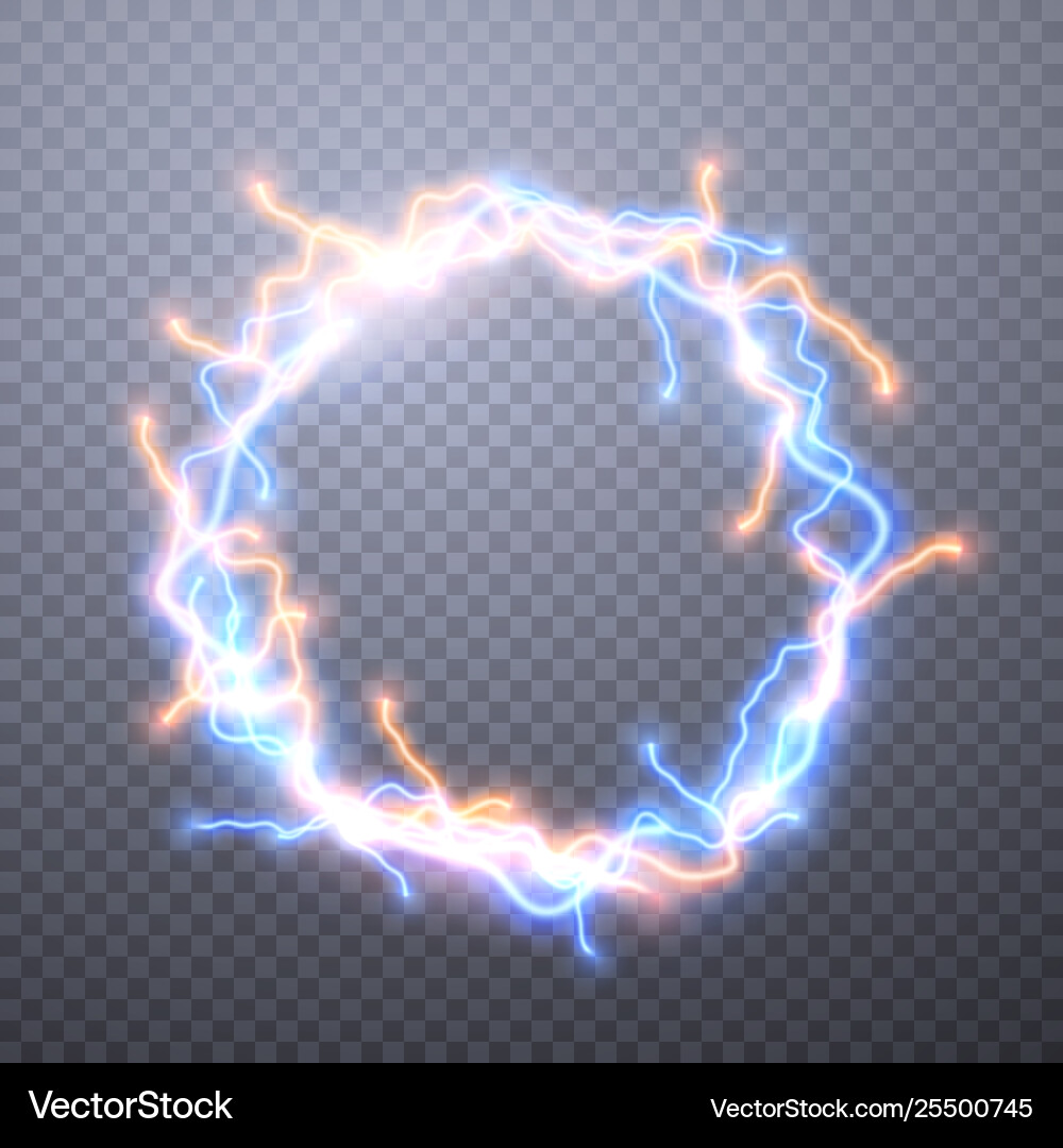 Realistic lightnings with transparency for design Realistic lightnings with transparency for design vector image