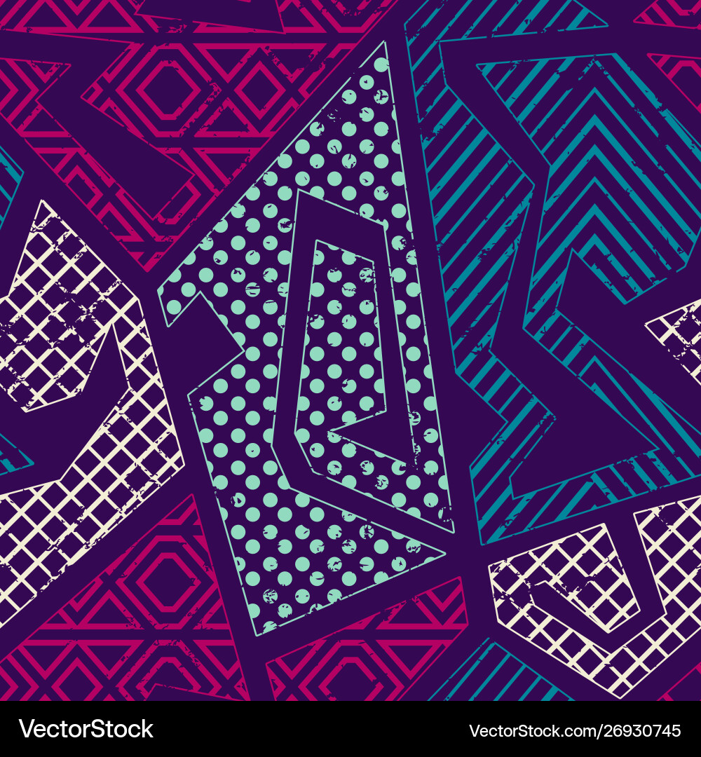 Retro geometric pattern with grunge effect Retro geometric pattern with grunge effect vector image