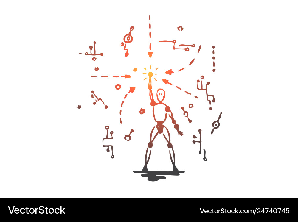 Robot Data Android Concept vector image