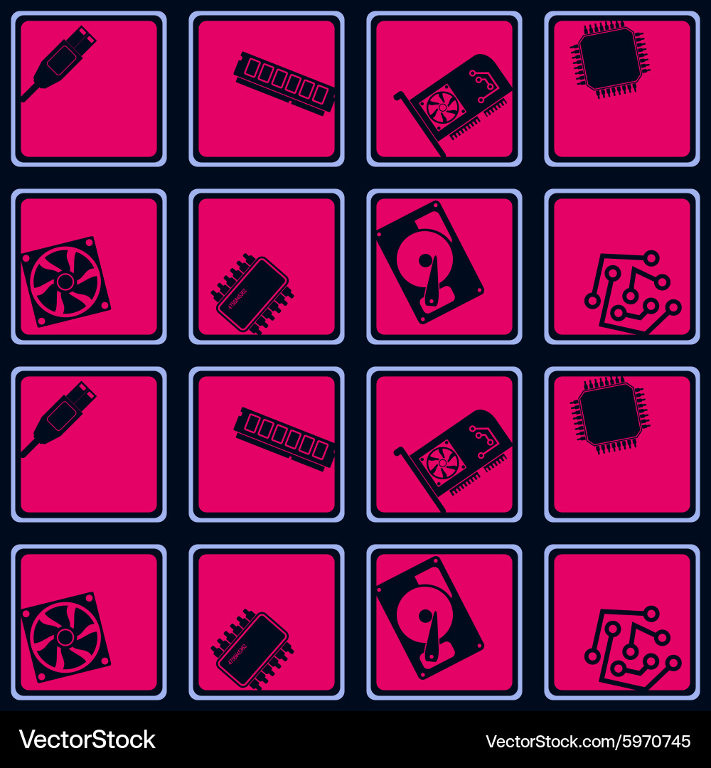 Seamless background with computer hardware vector image