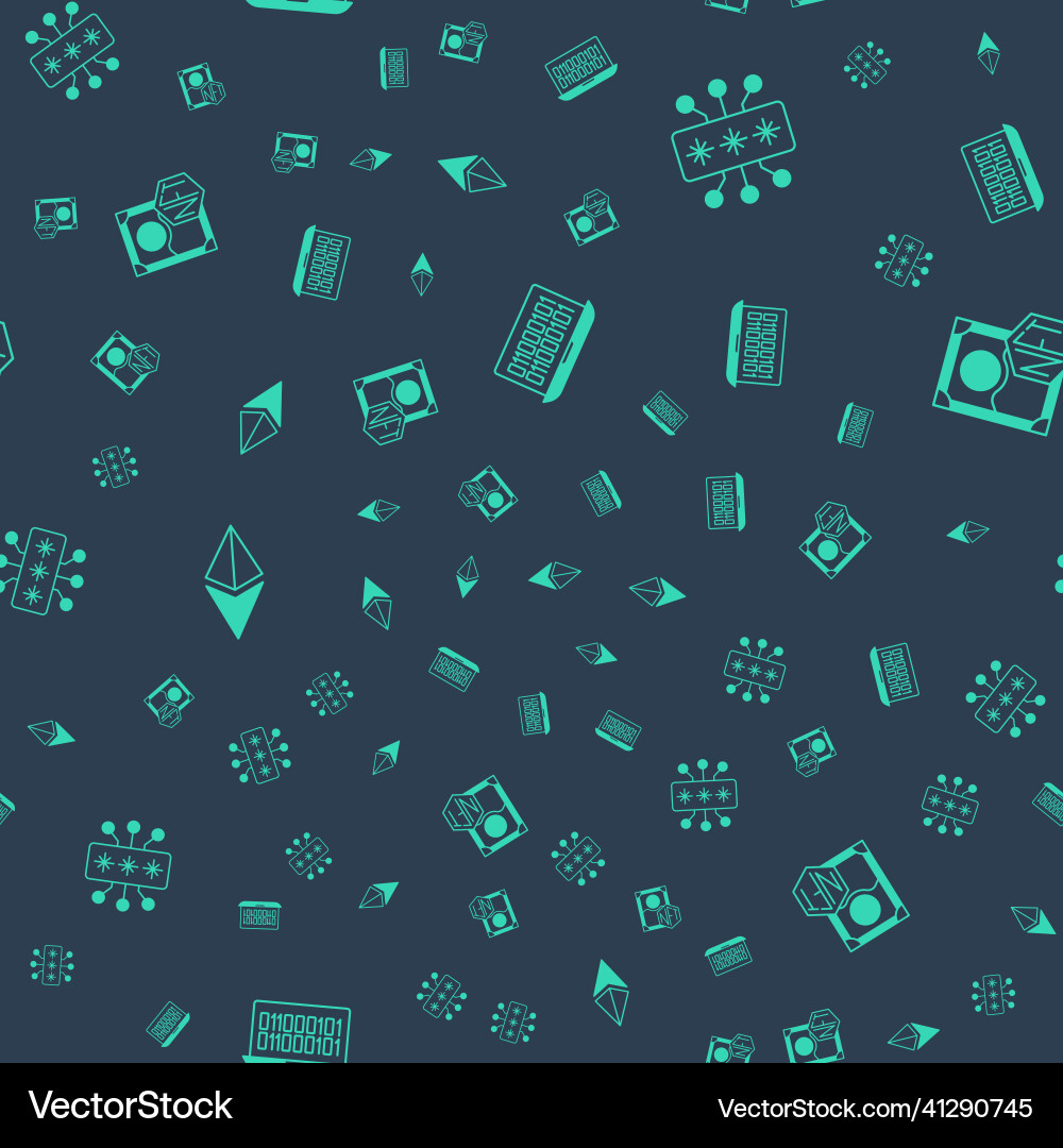 Set binary code cyber security ethereum eth Vector Image