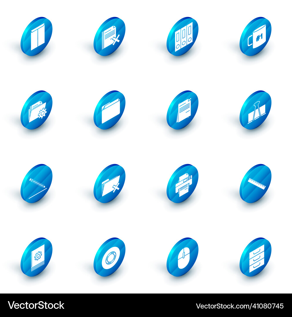 Set delete file document office folders Set delete file document office folders vector image