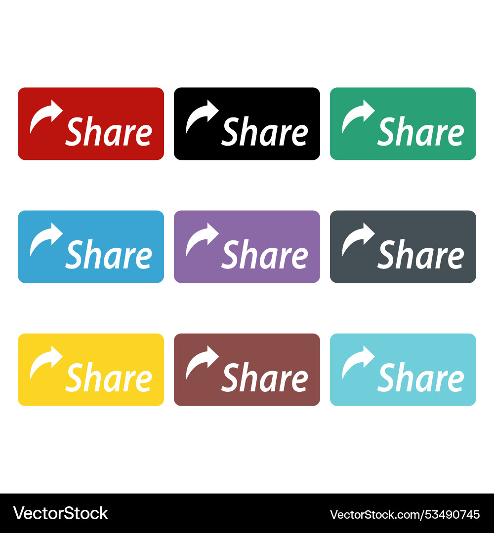 Set of share click button icon modern web sign Set of share click button icon modern web sign vector image