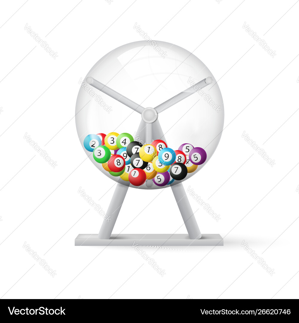 3d rendering lottery machine with balls inside 3d rendering lottery machine with balls inside vector image