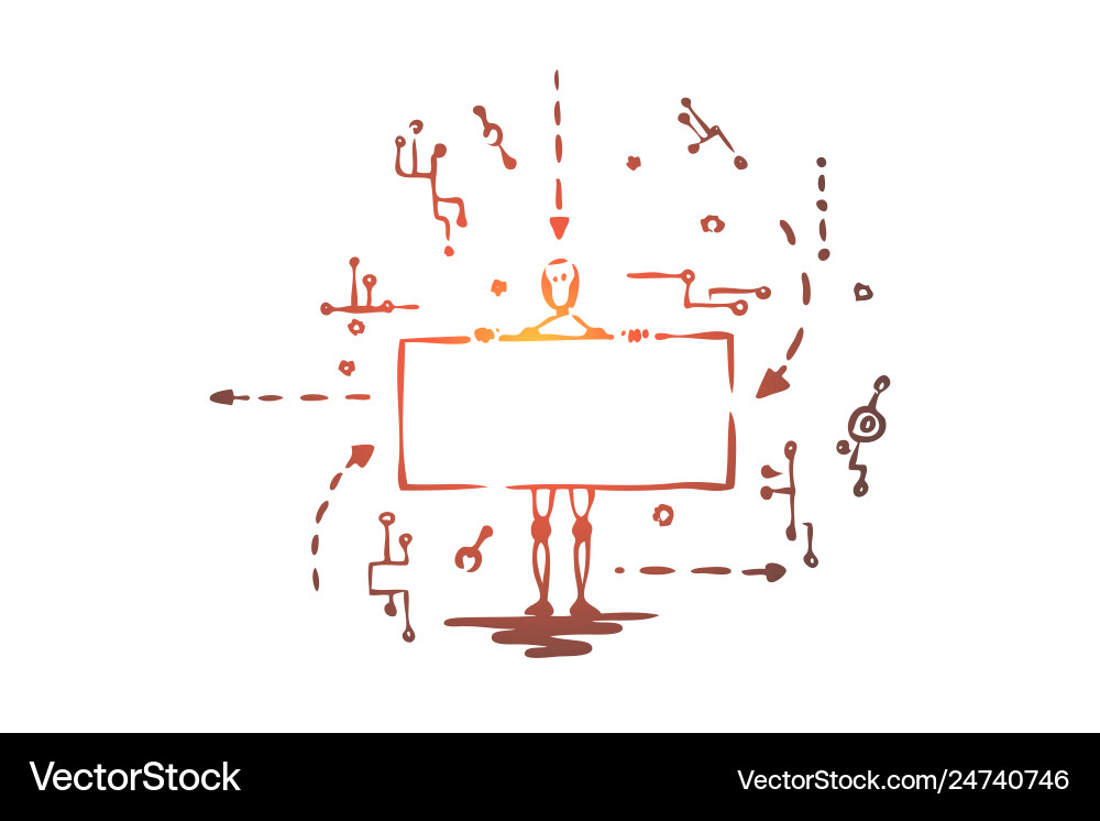 Android Robot Data Scheme vector image