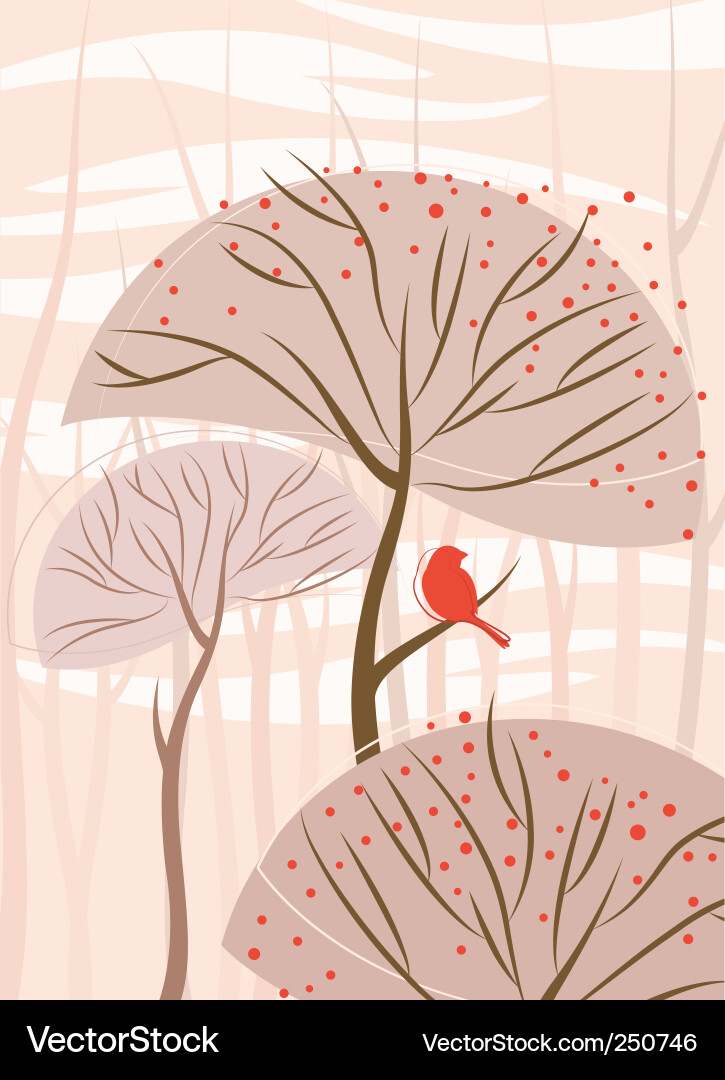 Bird with tree vector image