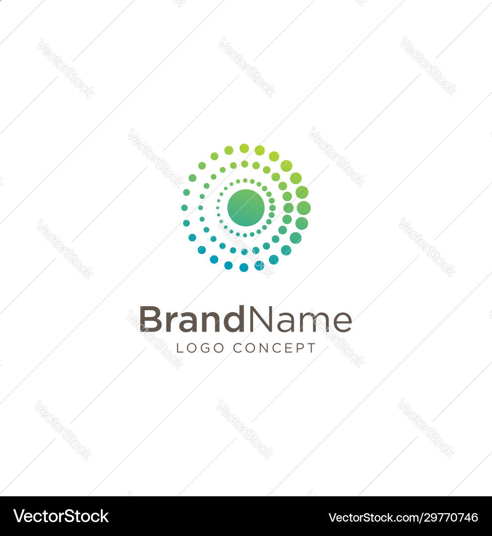 Circle tech logo advanced analysis data base vector image