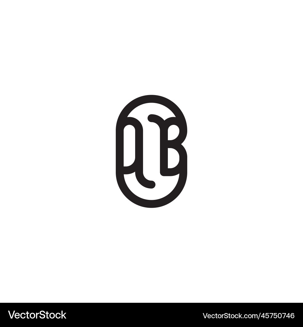 Db line simple round initial concept with high Db line simple round initial concept with high Vector Image