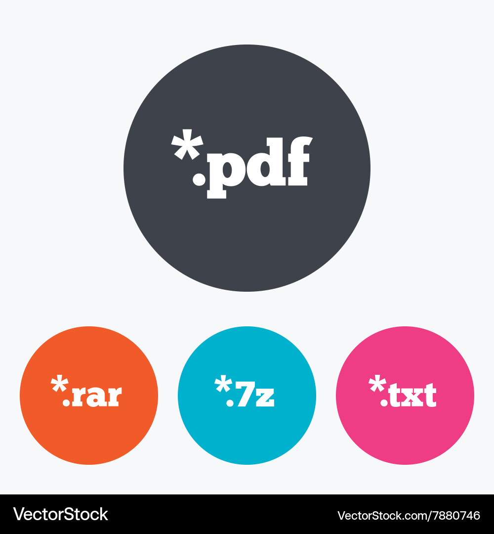 Document signs file extensions symbols vector image