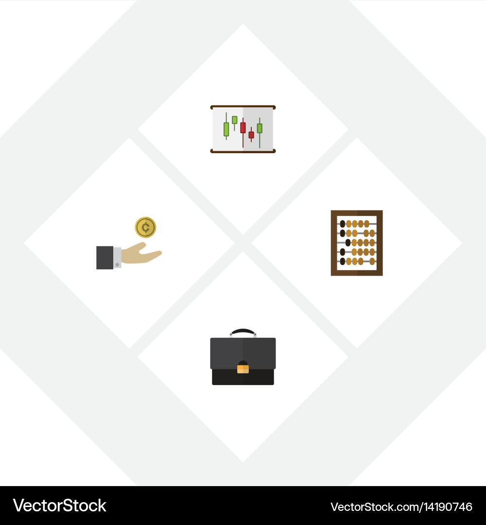 Flat incoming set of hand with coin portfolio Vector Image