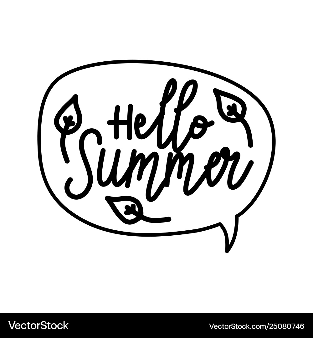Hello summer script text design template Hello summer script text design template vector image