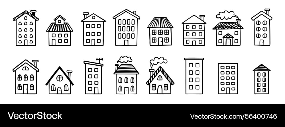 House building with roof doodle hand drawn icon House building with roof doodle hand drawn icon Vector Image