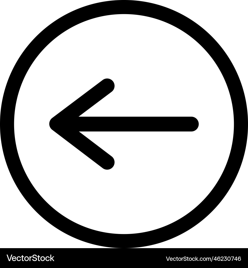 Left arrow back button icon Vector Image