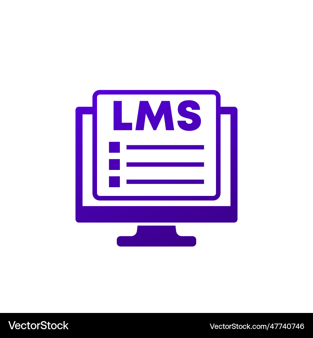 Lms icon learning management system vector image
