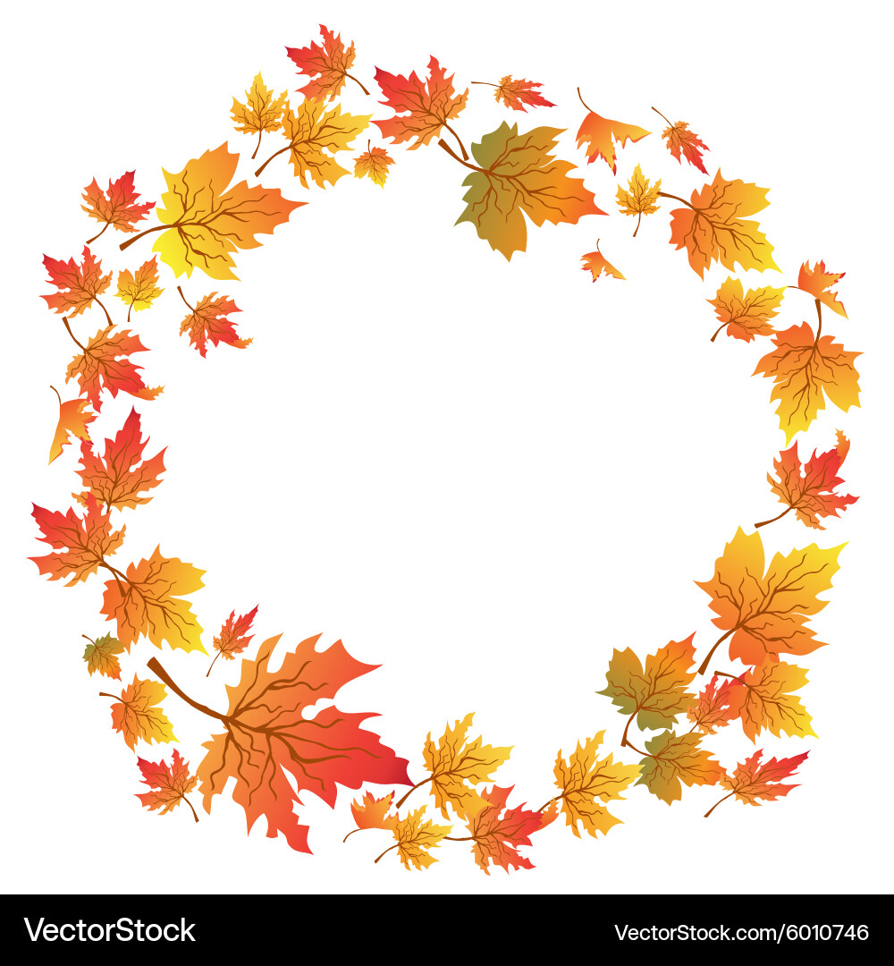 Maple Leaf Circle with Copy Space Vector Image
