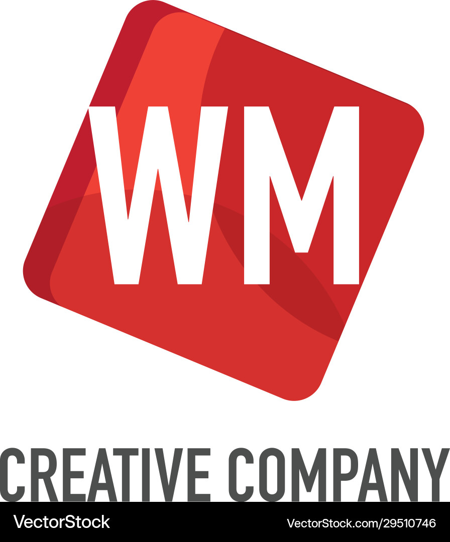 Monogram Logo Template - WM Initial vector image