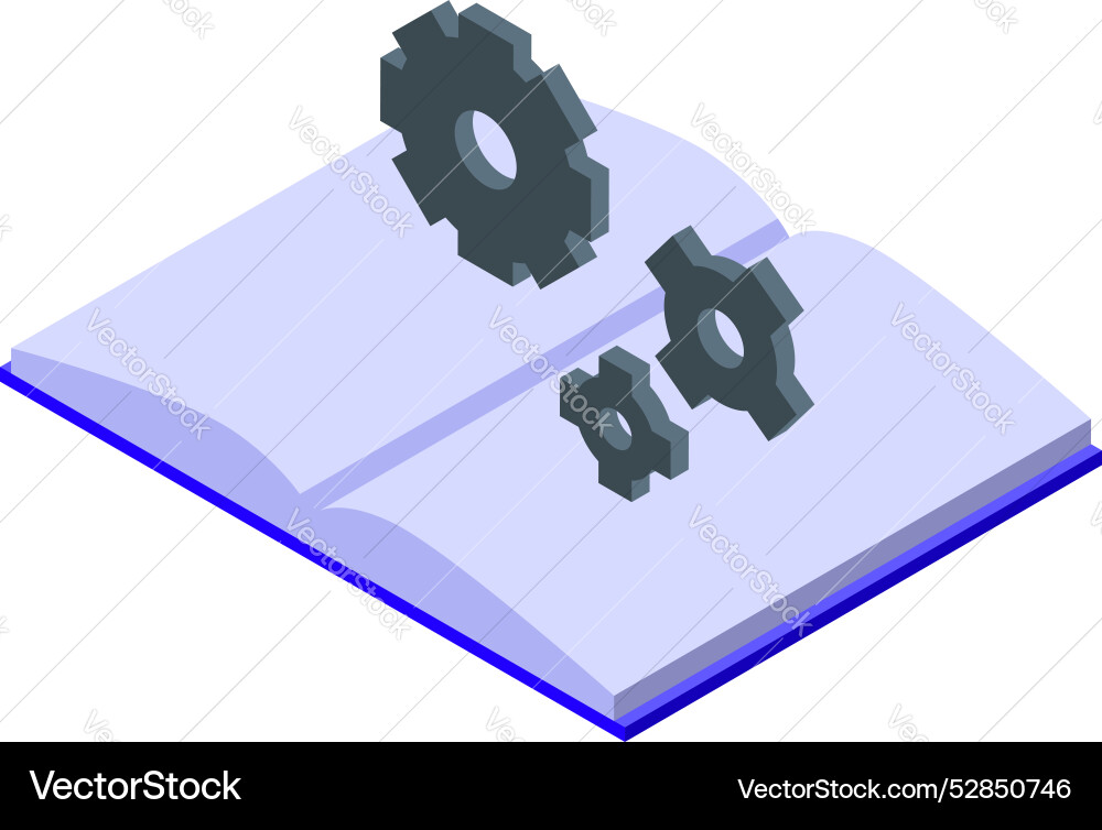 Open book generating gears concept of knowledge Open book generating gears concept of knowledge Vector Image