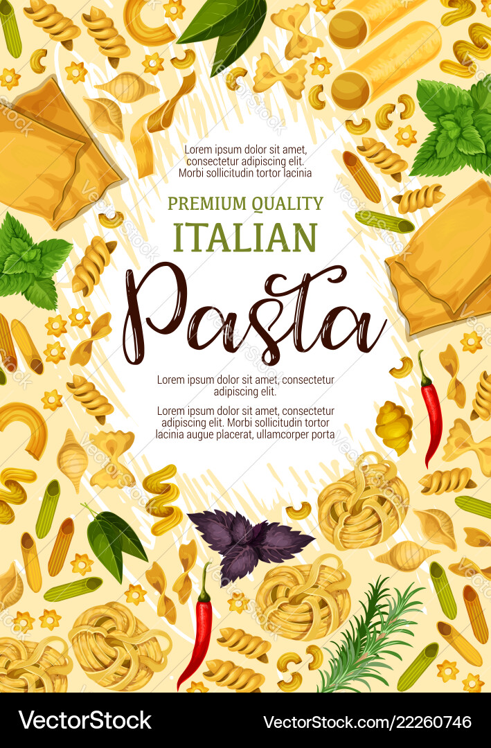 Premium Pasta und italienische Küche Essen Poster Premium Pasta und italienische Küche Essen Poster vektorbild