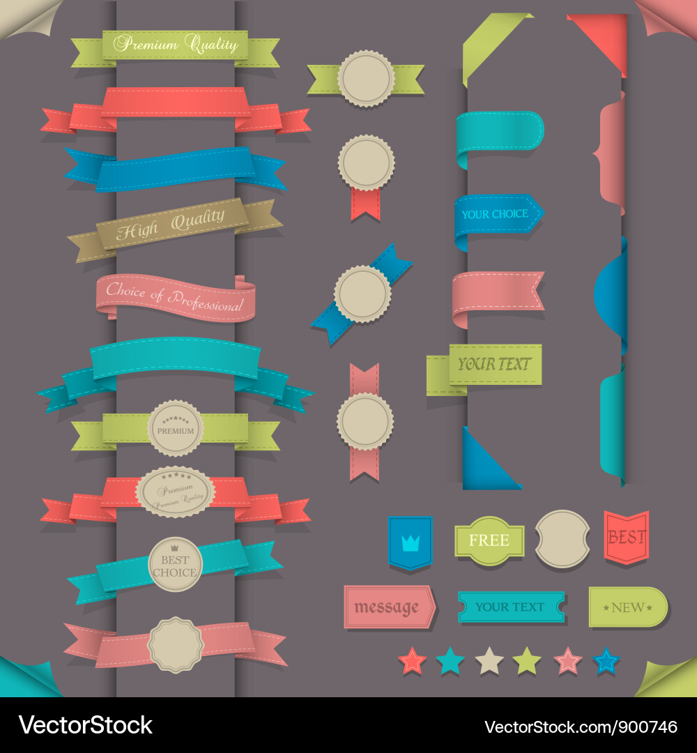 Retro Style Decorative Elements vector image