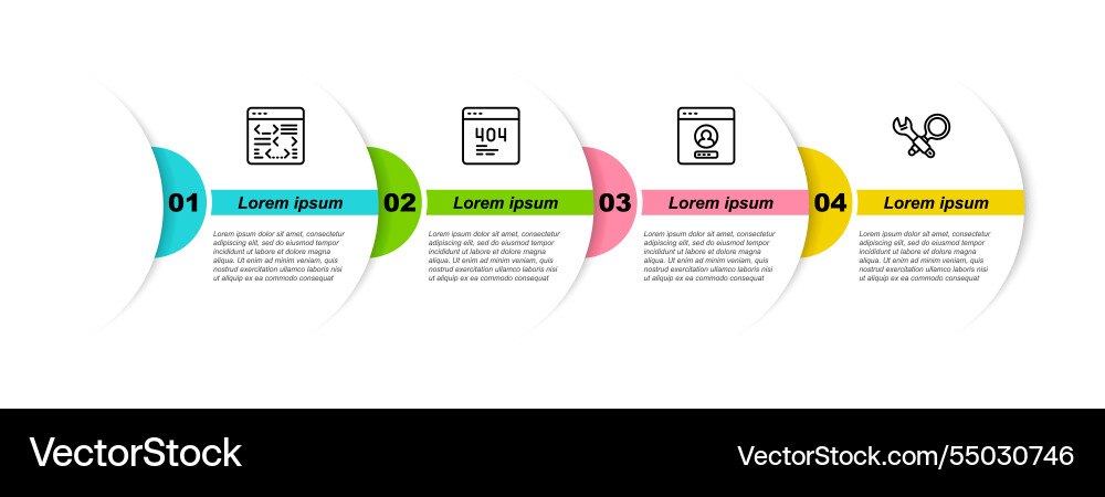 Set line software page with 404 error create Set line software page with 404 error create vector image