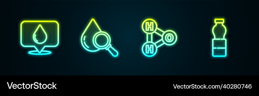 Set line water drop with location Set line water drop with location vector image