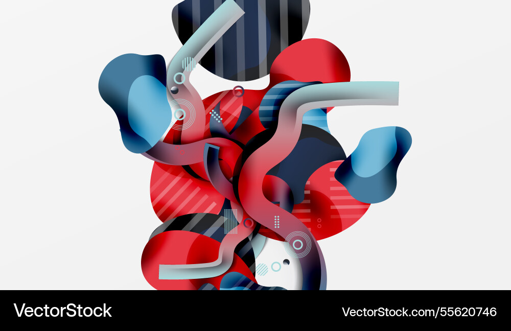 Vibrant abstract background overlapping shapes vector image