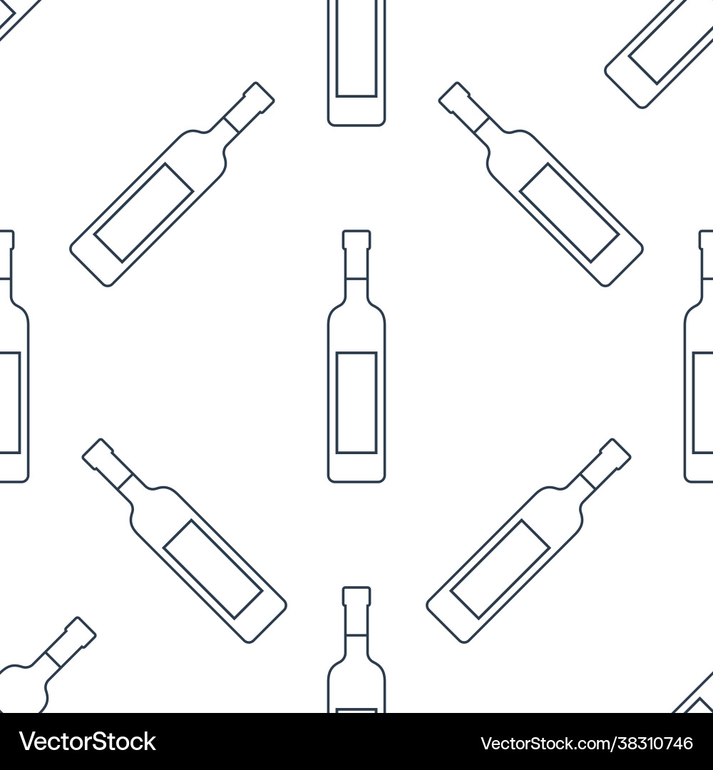 Vodka bottles seamless pattern line art style Vodka bottles seamless pattern line art style Vector Image