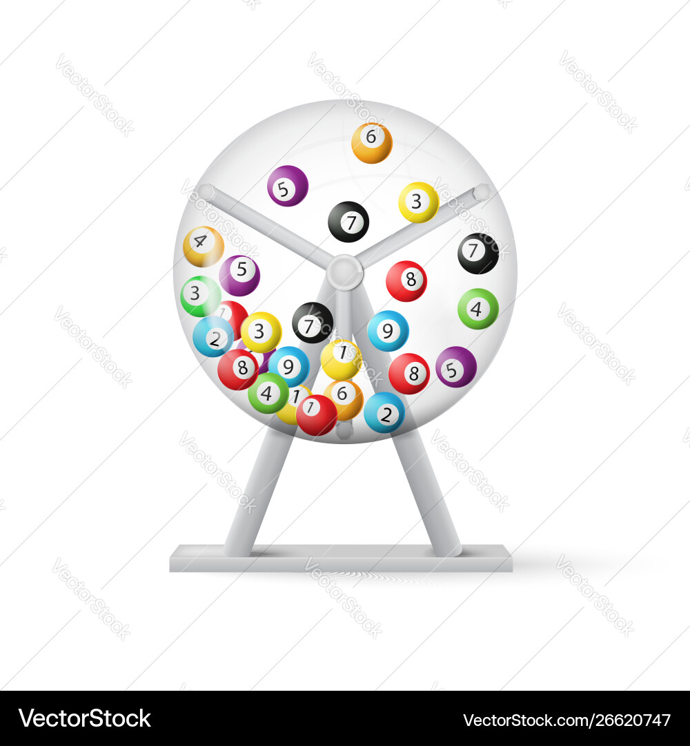 3d rendering lottery machine with balls inside 3d rendering lottery machine with balls inside vector image