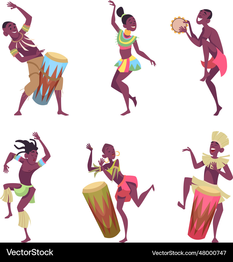 African Tribal Dancers Vector Image