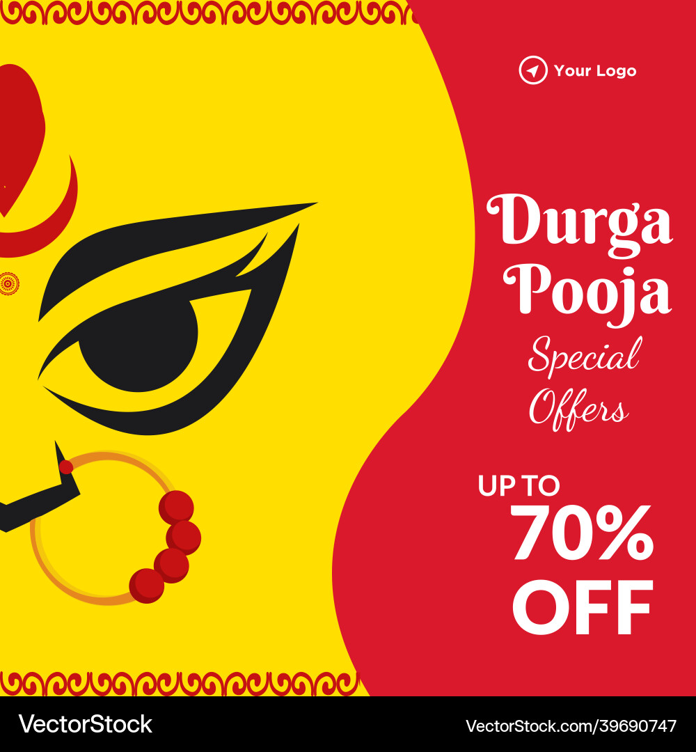 Banner design of durga pooja Banner design of durga pooja vector image