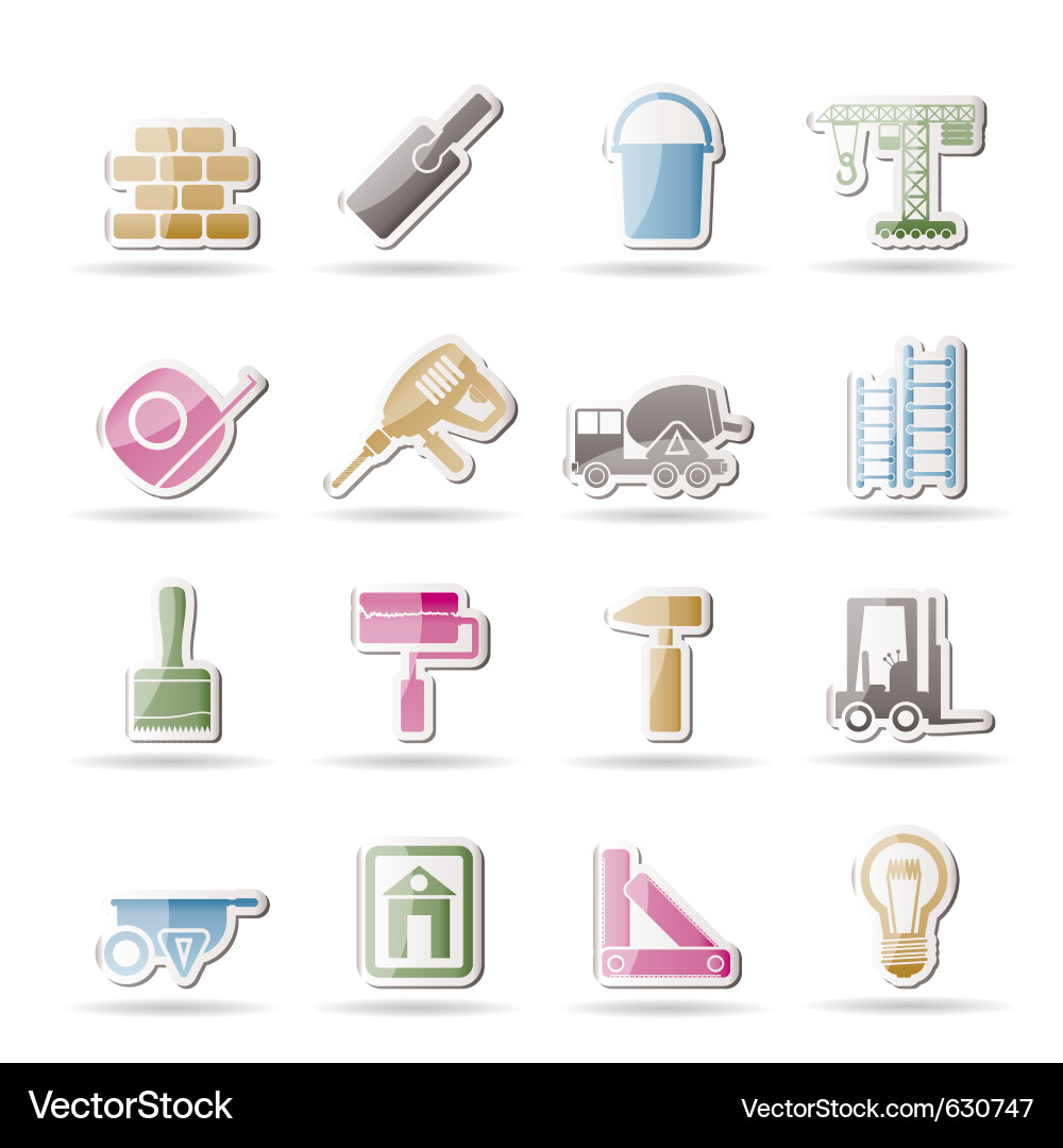 Building icons Vector Image
