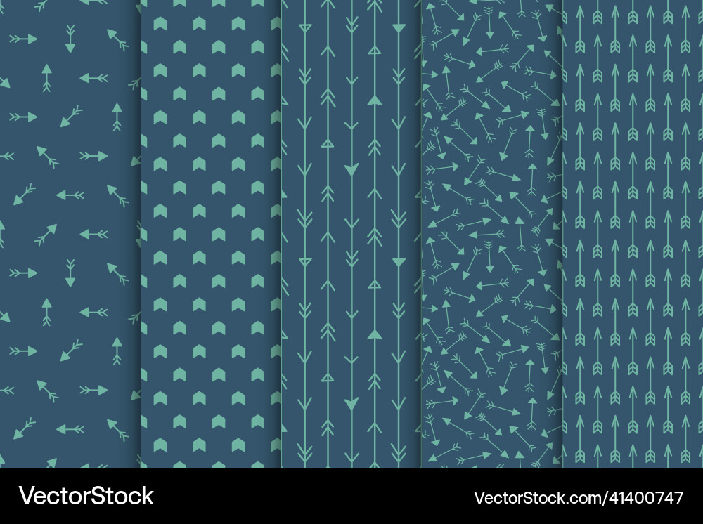 Collection of seamless arrows patterns Collection of seamless arrows patterns vector image