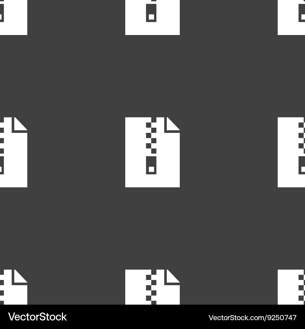 Computer zip folder archive icon sign seamless Vector Image