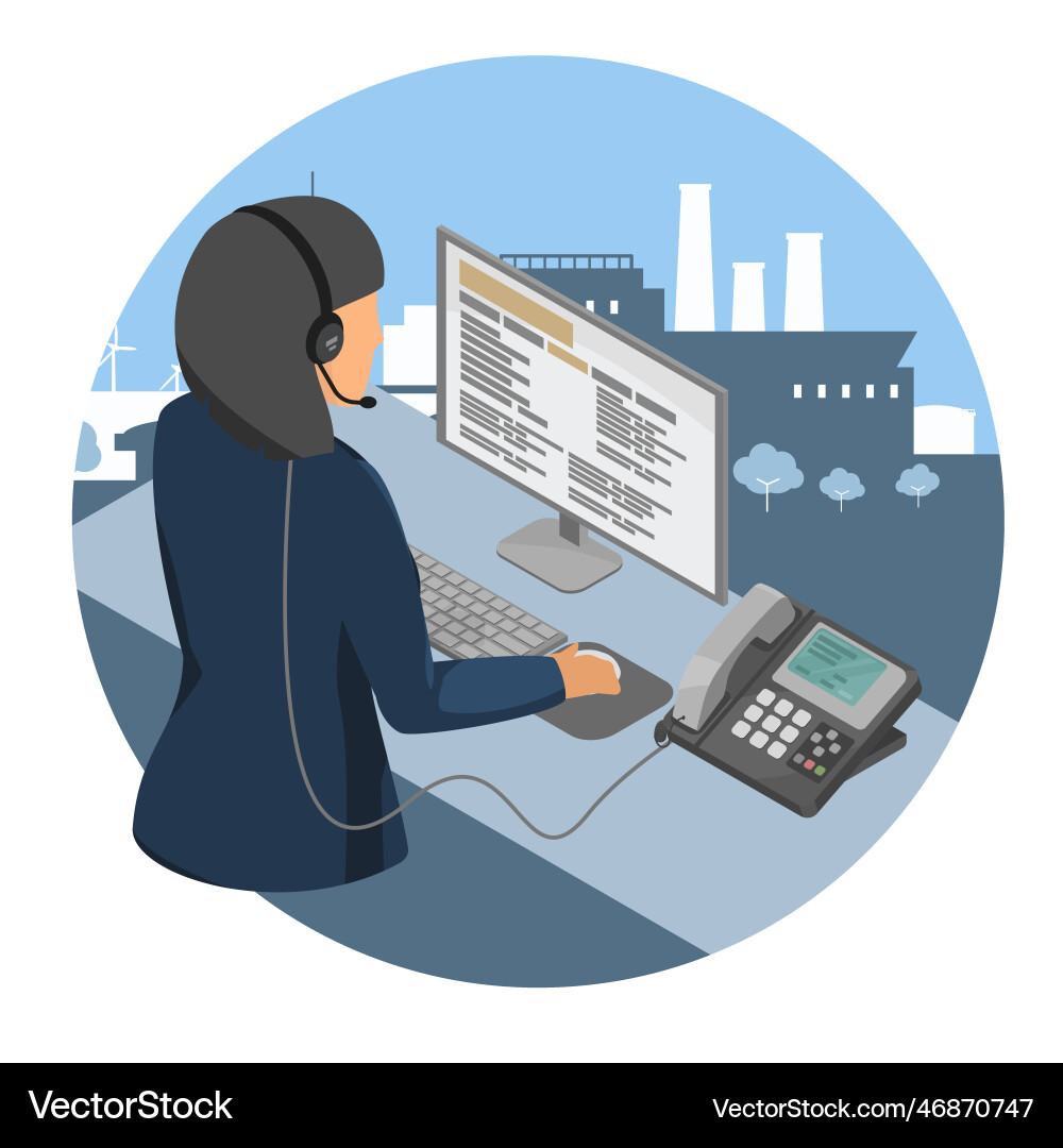 Digital management operator system vector image