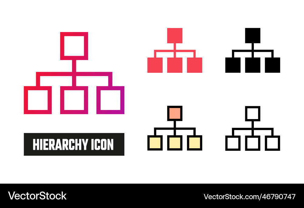 Hierarchy icon set Vector Image