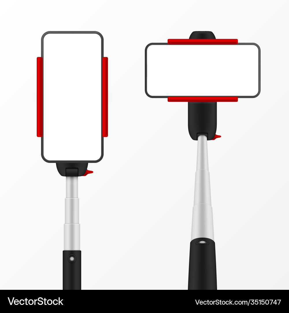 Monopod poles with horizontal and vertical empty Monopod poles with horizontal and vertical empty vector image