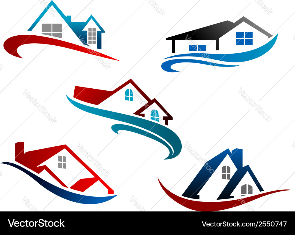 Real Estate House Icons Set vector image