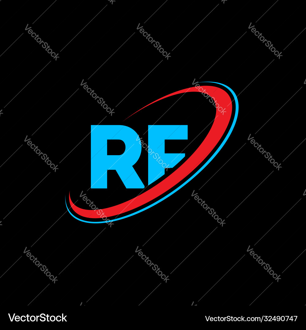 Rf r f Buchstaben Logo Design Initial Rf r f Buchstaben Logo Design Initial vektorbild