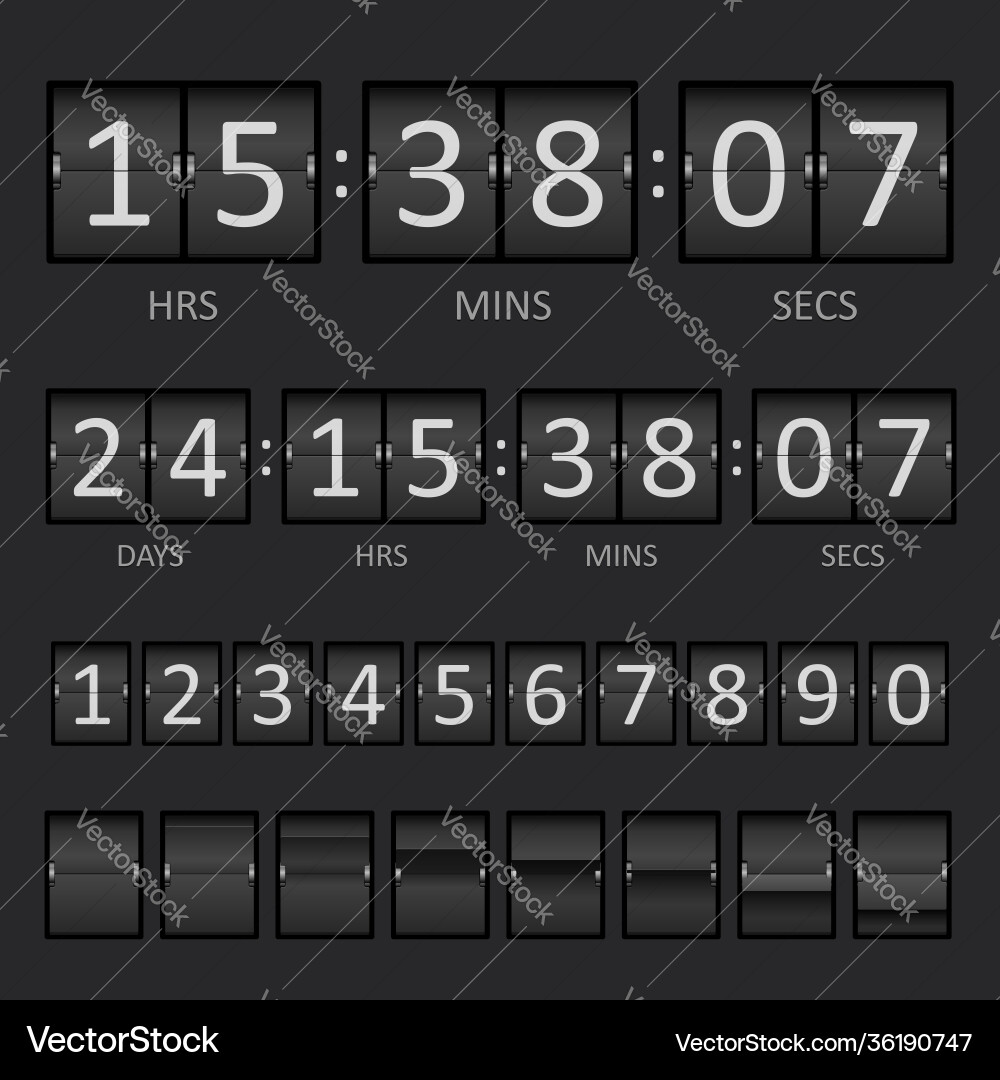 Scoreboard countdown timer vector image