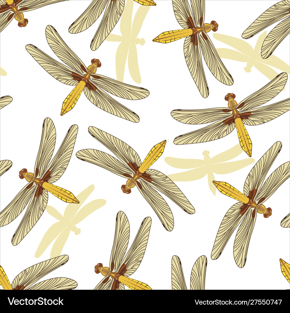 Seamless pattern with dragonflies isolated Seamless pattern with dragonflies isolated vector image