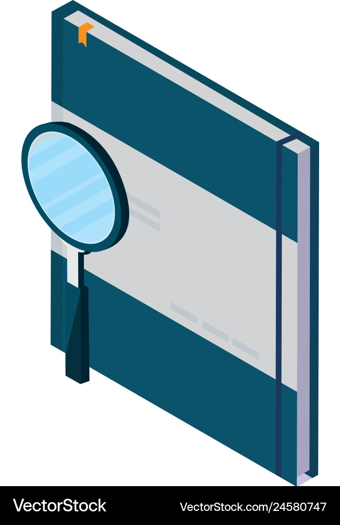 Search magnifying glass with notepad Vector Image